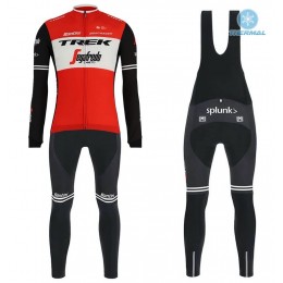 2019 Trek Factory Racing Rood Thermal Fietskleding Set Wielershirts Lange Mouw+Lange Wielrenbroek Bib 140IODI