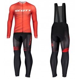 2020 Scott RC Pro Rood Wielerkleding Set Wielershirt Lange Mouw+Lange Fietsbroeken Bib 784XTXO