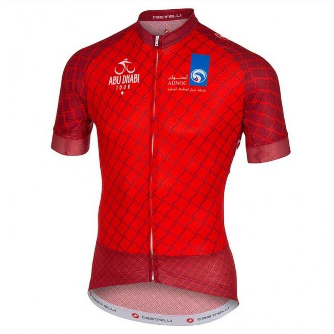 2015 Abu Dhabi Tour Wielershirt Met Korte Mouwen Rood 2015 Abu Dhabi Tour Wielershirt Met Korte Mouwen Rood