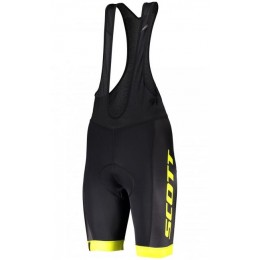 Wielerkleding Profteams 2020 SCOTT RC TEAM++ Koersbroek Korte Zwart/Giallo