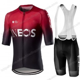 INEOS 2020 Fietskleding Set Fietsshirt Met Korte Mouwen+Korte Koersbroek Bib BGAIS