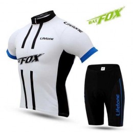 2016 BAT FOX Fietskleding Wielershirt Korte+Korte Fietsbroeken Blauw Wit Zwart