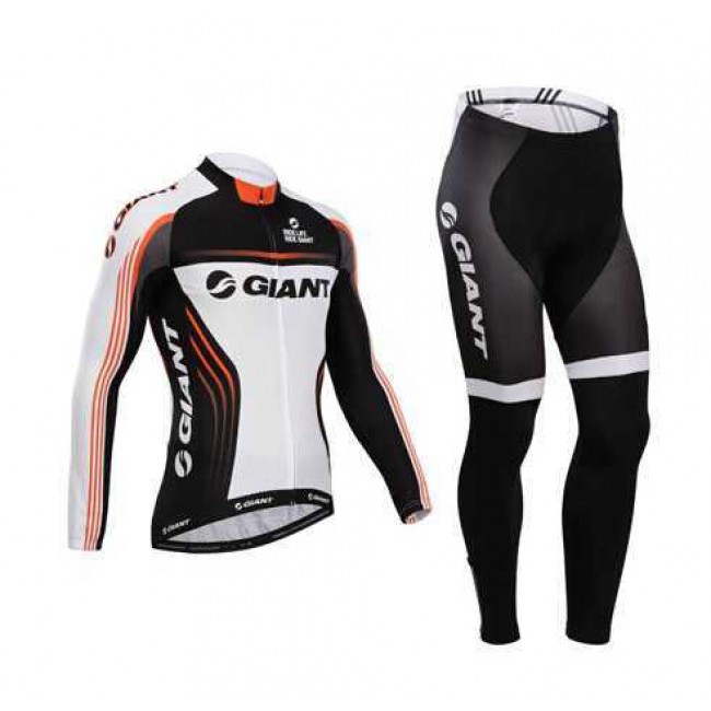 Giant 2014 Wielerkleding Set Wielershirt Lange Mouw+Lange Fietsbroeken Zwart Wit Giant 2014 Wielerkleding Set Wielershirt Lange Mouw+Lange Fietsbroeken Zwart Wit