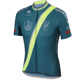 2015 Gilet GF Roma Wielershirt Met Korte Mouwen Groen