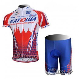Katusha Russia Fietskleding Wielershirts Korte+Korte Fietsbroeken Wit Rood
