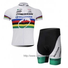 Merida Multivan Wielerkleding Set Set Wielershirts Korte Mouw+Fietsbroek Wit