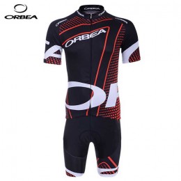 Orbea 2014 Wielerkleding Set Set Wielershirts Korte Mouw+Fietsbroek Zwart Rood