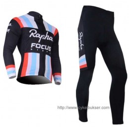 Teams Rapha Focus Wielerkleding Set Wielershirt Lange Mouw+Lange Fietsbroeken