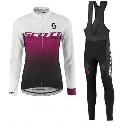 2016-2017 Nalini Fietskleding Wielershirt Lange Mouw+Lange Fietsbroeken Bib Purper Zwart Wit Dames