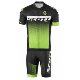 2016-2017 Scott RC Fietskleding Set Fietsshirt Met Korte Mouwen+Korte Koersbroek Groen